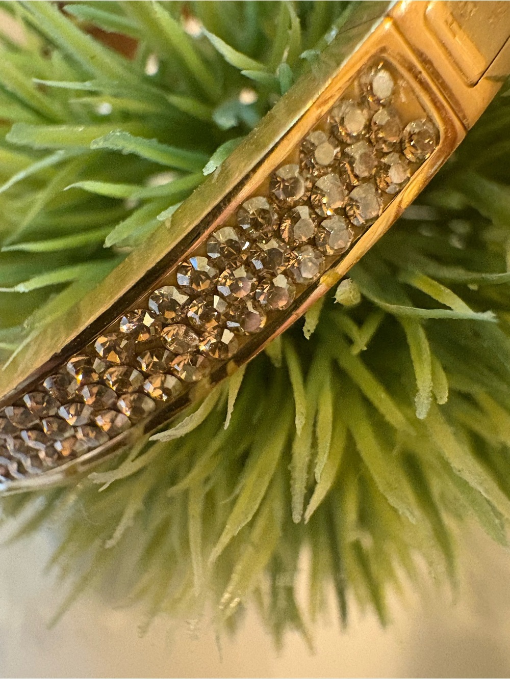 Gold Crystal Pavé Bangle Bracelet - Picture 5 of 5